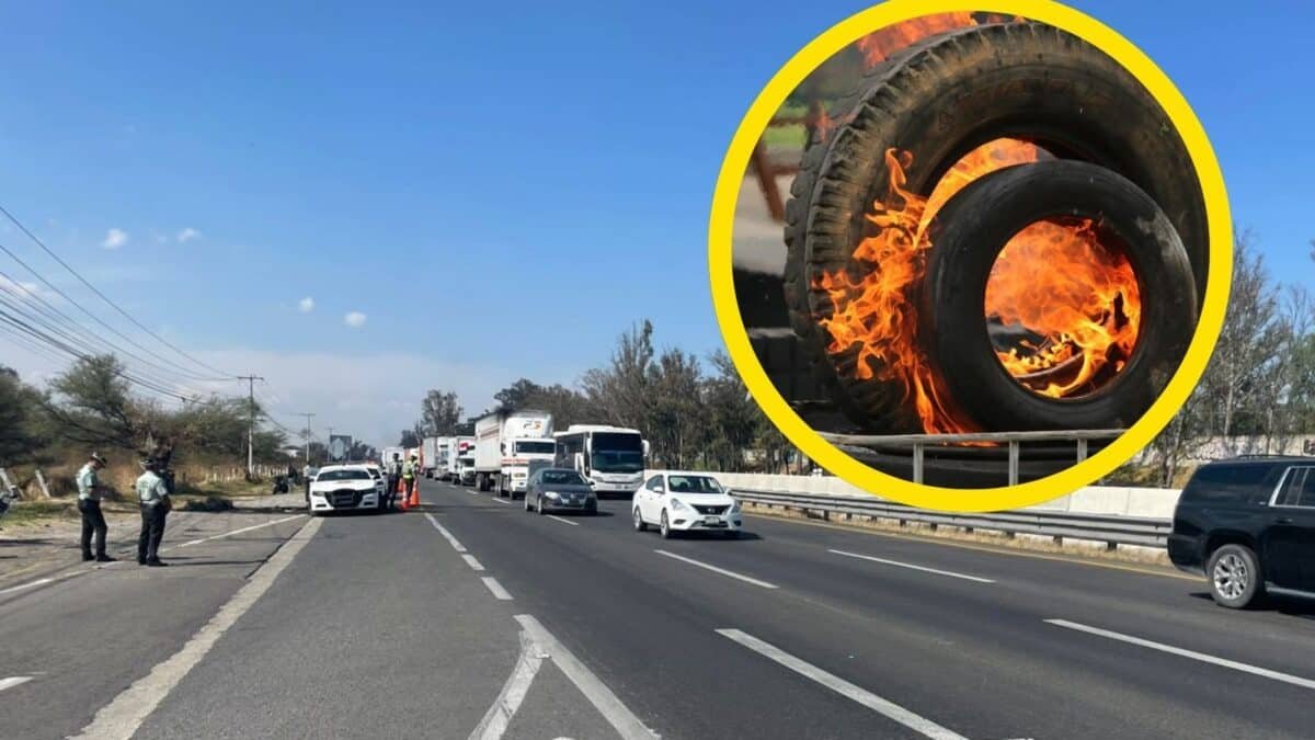 Manifestantes de plataformas digitales como Uber y DiDi cierran la México-Querétaro por San Gil autopista 57