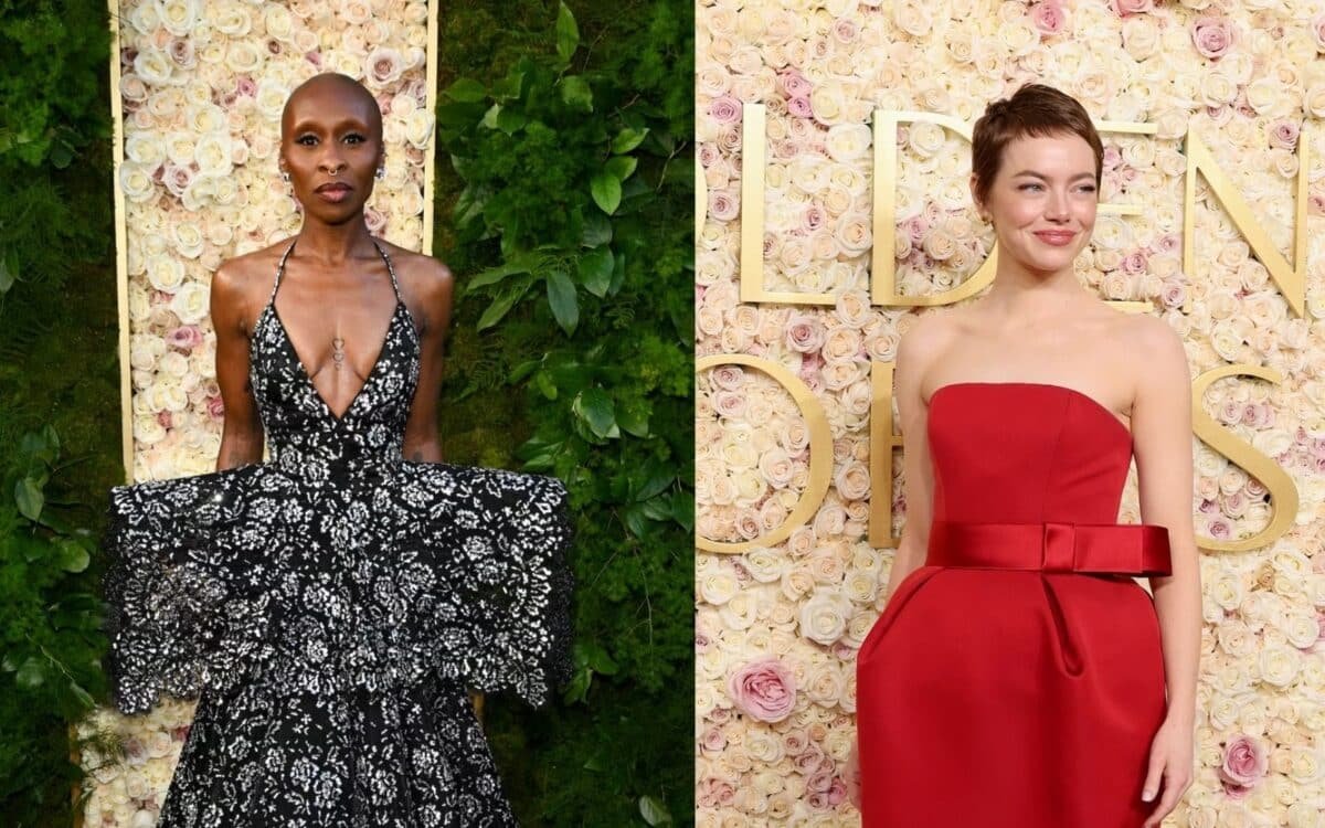 Vestidos de gala en Ciudad de México, Cynthia Erivo y Emma Stone en Globos de Oro 2025