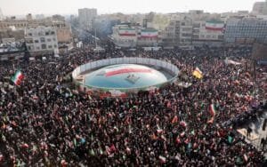 anifestantes progubernamentales se congregan en Teherán, Irán, el 12 de enero de 2026