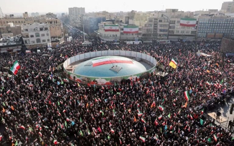 anifestantes progubernamentales se congregan en Teherán, Irán, el 12 de enero de 2026