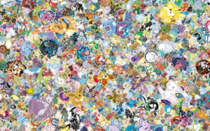 Pokemon 30 aniversario póster con stickers de todos los pokémones