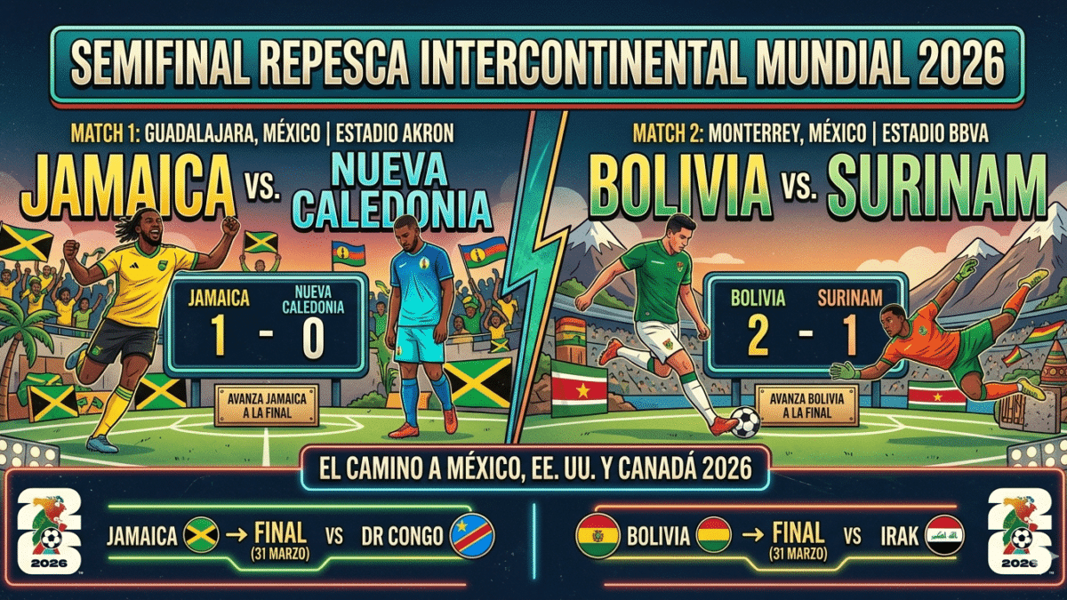 La antesala del Mundial 2026 está que arde y los últimos boletos ya tienen nombre para las finales del próximo martes. Aquí te traigo el resumen de lo que pasó en las semifinales de la repesca intercontinental disputadas este jueves 26 de marzo.