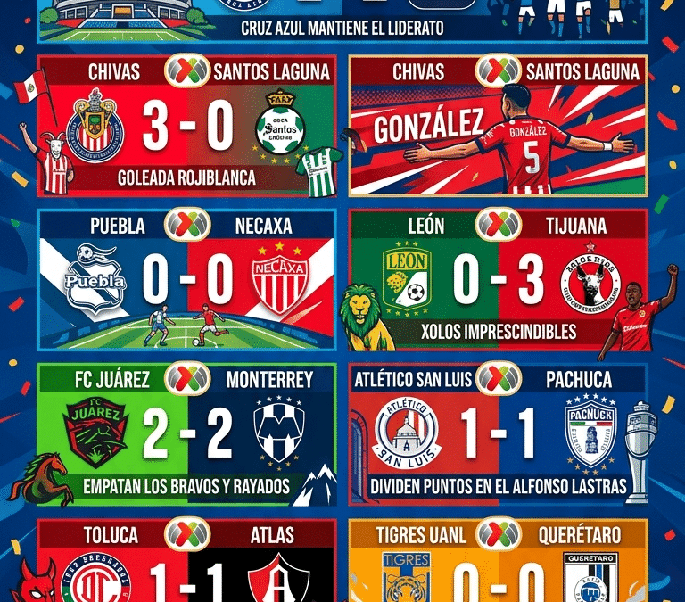 La Máquina sigue pitando en lo más alto, pero lo siguen de cerca las Chivas y el Toluca.