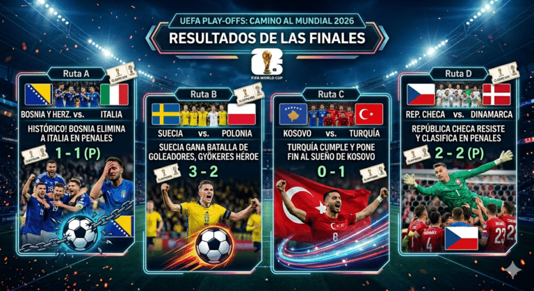 ¡Noche de infarto en el fútbol europeo! Hoy, 31 de marzo de 2026, se han definido los últimos cuatro boletos de la UEFA para el Mundial de Norteamérica 2026.