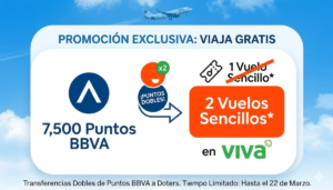 Promoción puntos BBVA al doble en Doters VivaAerobus