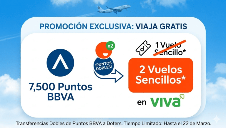 Promoción puntos BBVA al doble en Doters VivaAerobus