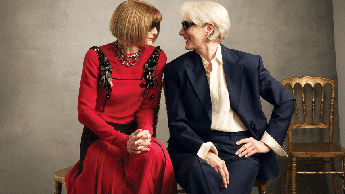 Fotografía de Anna Wintour y Meryl Streep juntas en la histórica portada de la revista Vogue de mayo 2026.