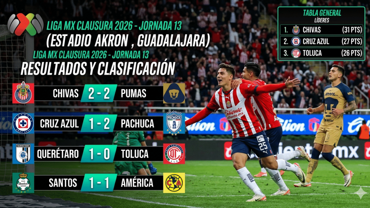 Guadalajara llega a 31 unidades y asegura matemáticamente su lugar en la fase final, manteniéndose como el líder indiscutible del torneo.
