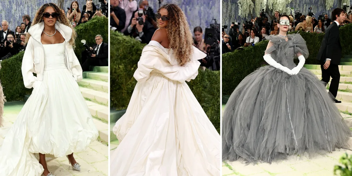 Blue Ivy lució un diseño de Pierpaolo Piccioli para Balenciaga en su debut en la Gala del Met 2026 y Sarah Paulson fue vestida por la marca Matières Fécales.