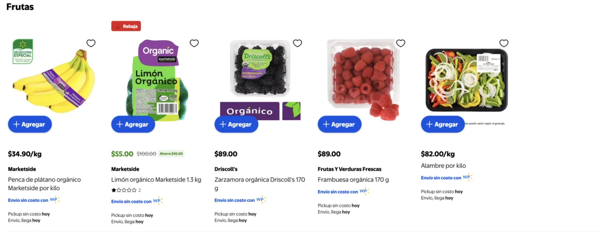 Descuentos en Orgánicos y Super Foods Walmart en limones con ahorro de $45 pesos