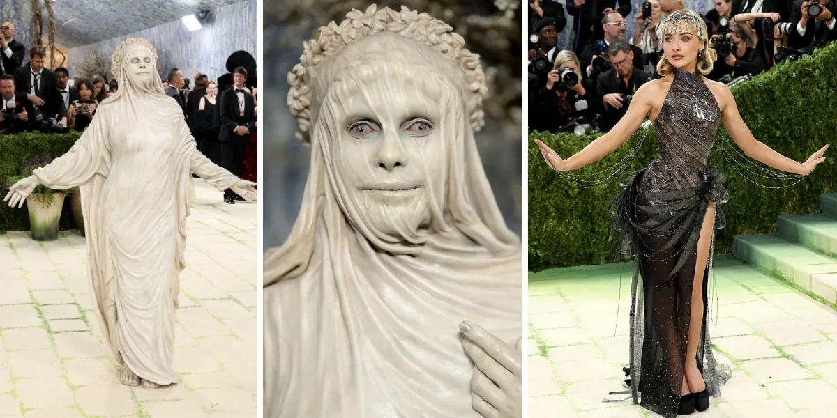 Met Gala 2026: Heidi Klum vistió un diseño personalizado del artista de efectos especiales y escultor Mike Marino y Sabrina Carpenter vistió un diseño a medida por la casa de moda Dior.