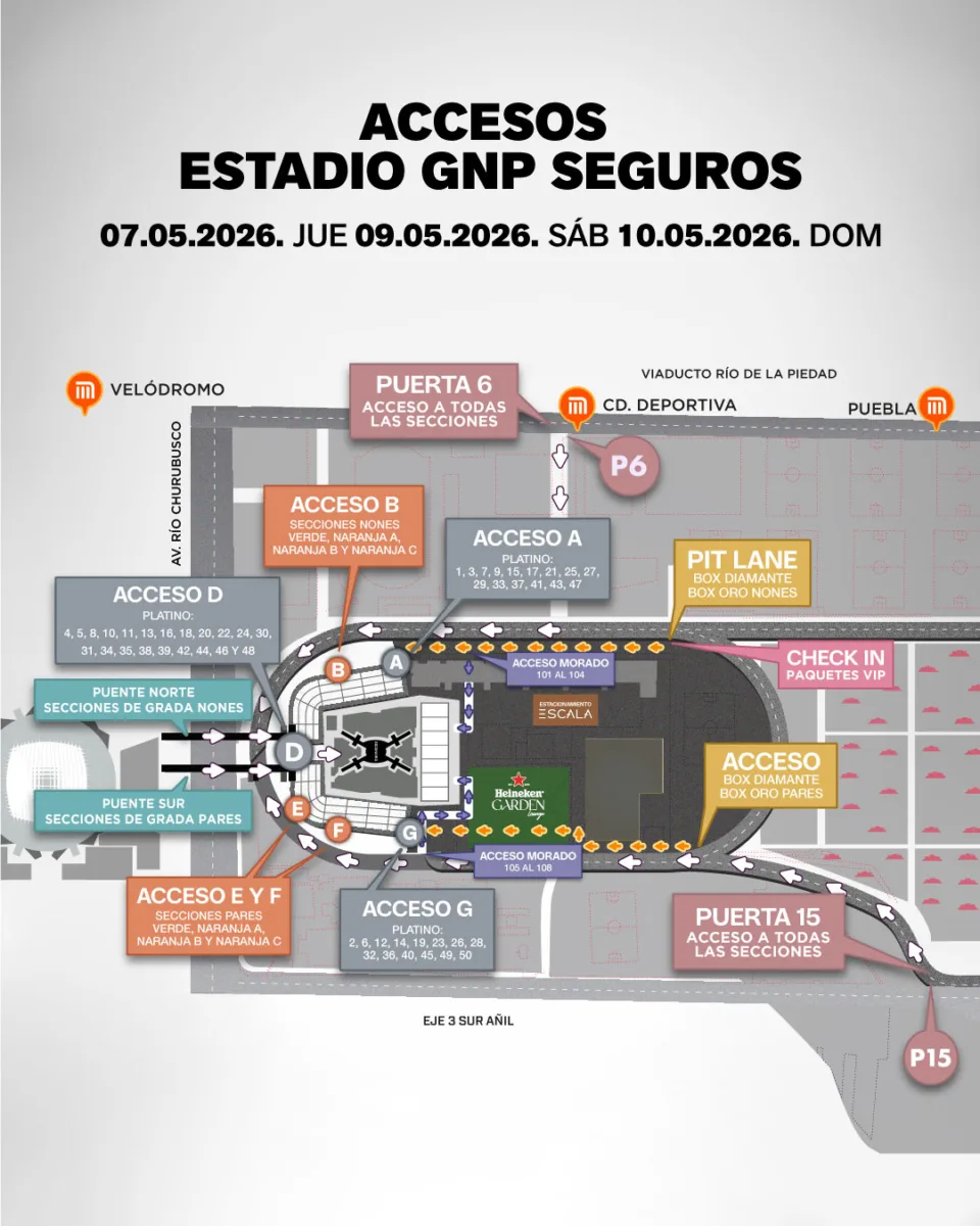 La forma más fácil de llegar al Estadio GNP es vía metro o en auto propio o de servicio de taxi. 