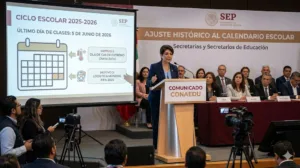 La información del cambio de calendario escolar, indicando que el último día de clases