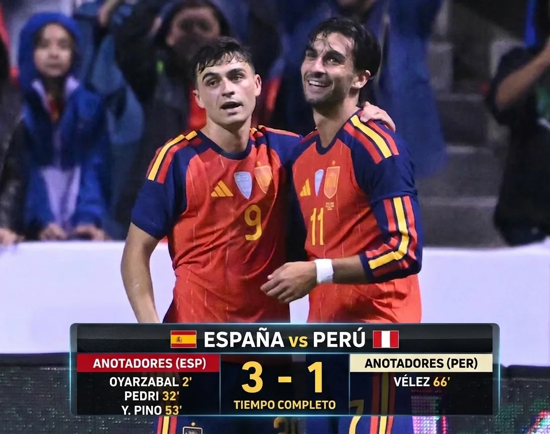 A una semana de su debut en la gran cita mundialista, la selección de España cerró su preparación con una victoria por 3-1 sobre Perú en el Estadio Cuauhtémoc de Puebla.