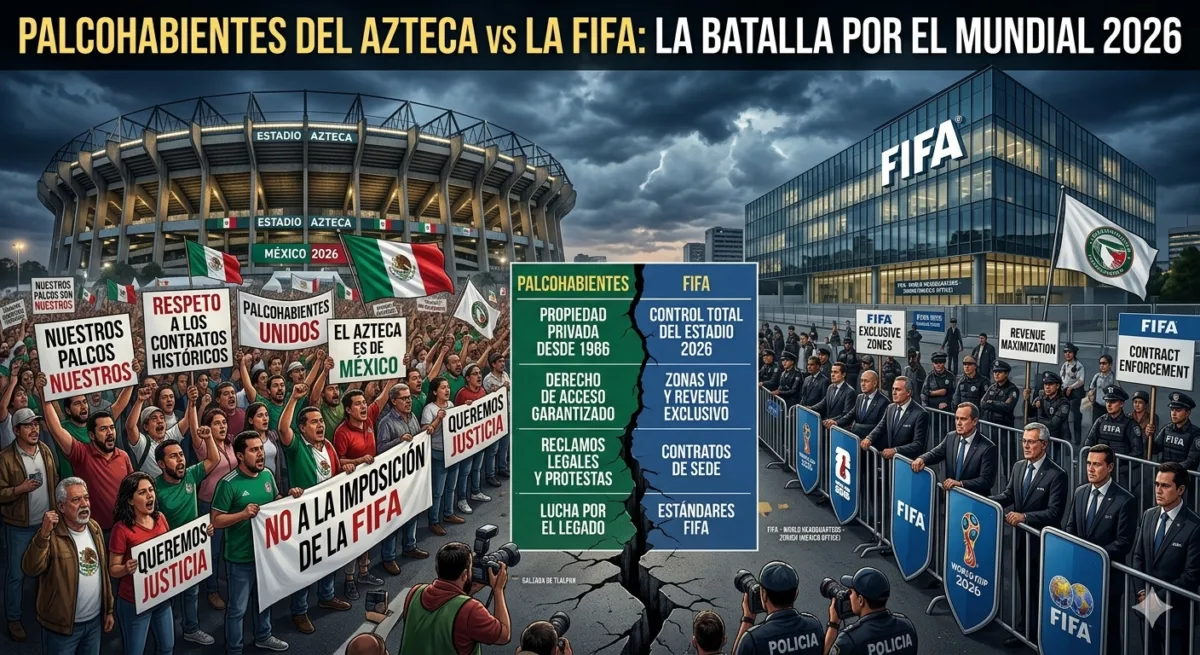 A solo 48 horas de que ruede el balón en el partido inaugural entre México y Sudáfrica, el Estadio Azteca (rebautizado oficialmente por la FIFA como Estadio Ciudad de México) se encuentra envuelto en un tenso asedio legal y social.