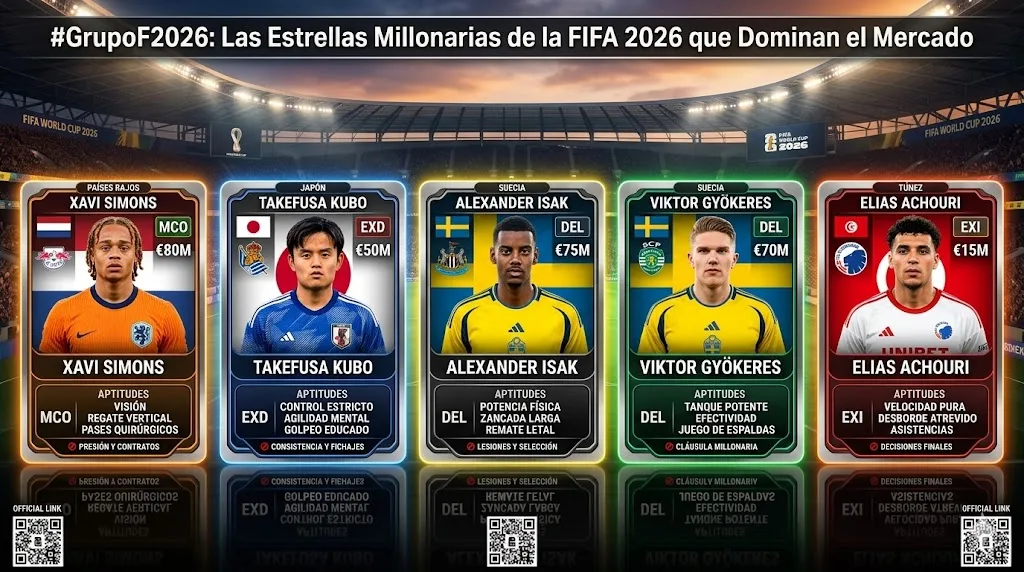 La expectativa de la Copa Mundial de la FIFA 2026 sigue en aumento, y el Grupo F, conformado por Países Bajos, Japón, Suecia y Túnez