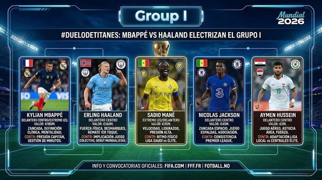 Mbappé vs Haaland electrizan el Grupo I del Mundial 2026