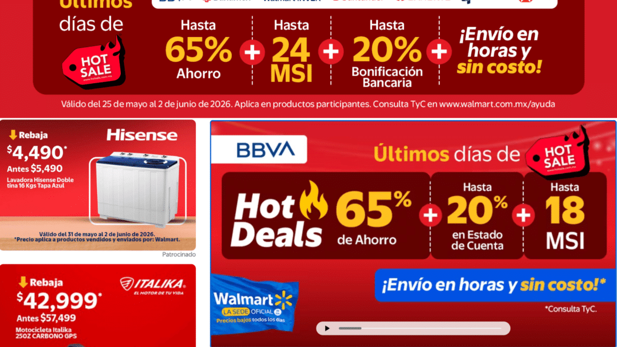 Hot Sale Walmart 2026 con los Precios bajos en línea y a meses sin intereses