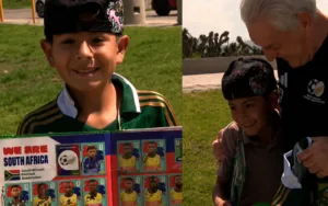 Luchito el niño mexicano que conquistó a la selección de Sudáfrica con su álbum Panini del Mundial