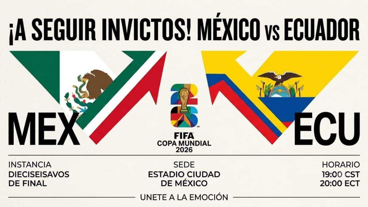 El Tri llega como favorito tras una sólida fase de grupos y el apoyo de su afición, mientras que Ecuador busca dar la sorpresa después de su destacada clasificación.