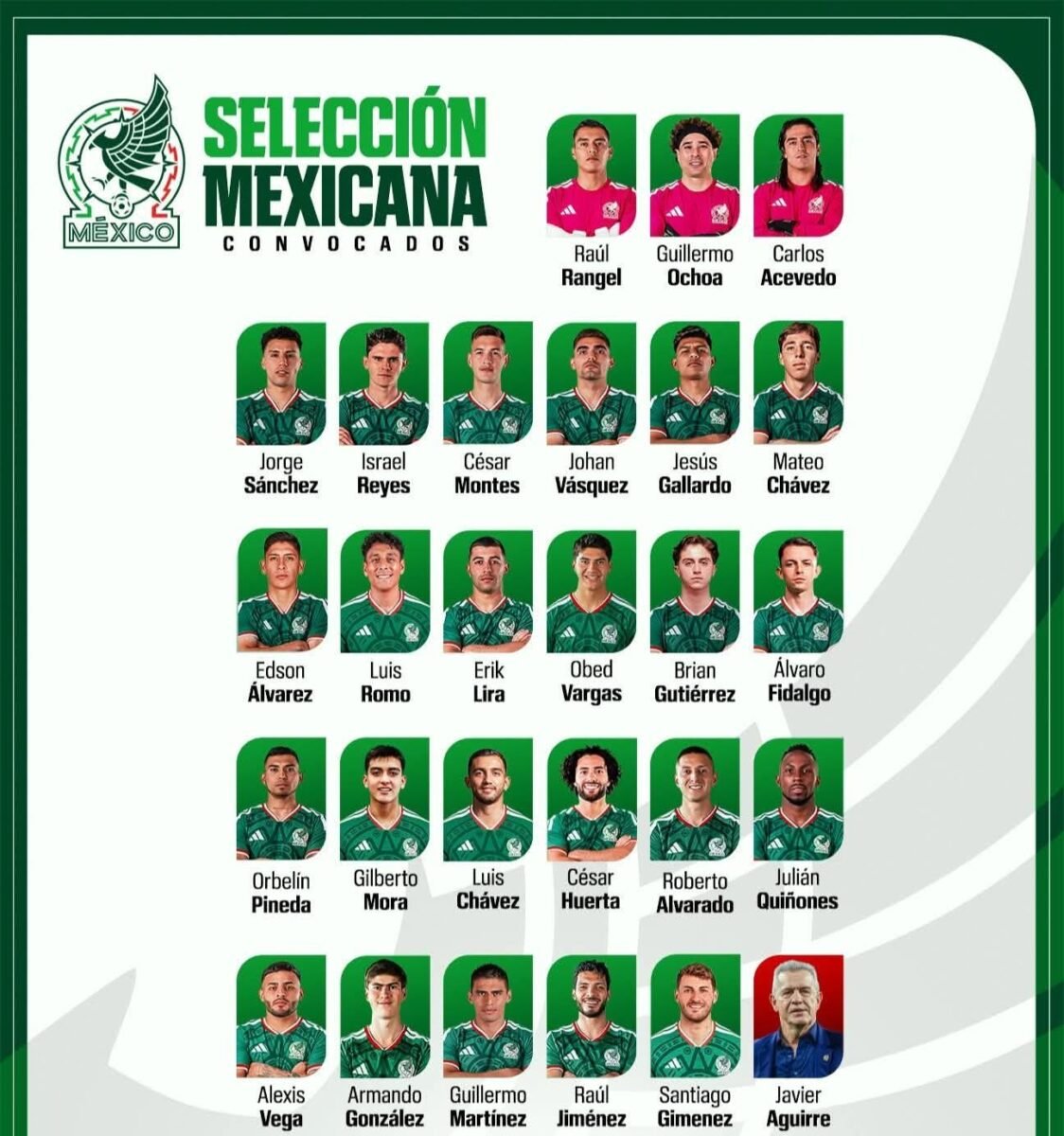 El "Vasco" Aguirre definió al plantel que buscará hacer historia en el torneo donde México será coanfitrión.