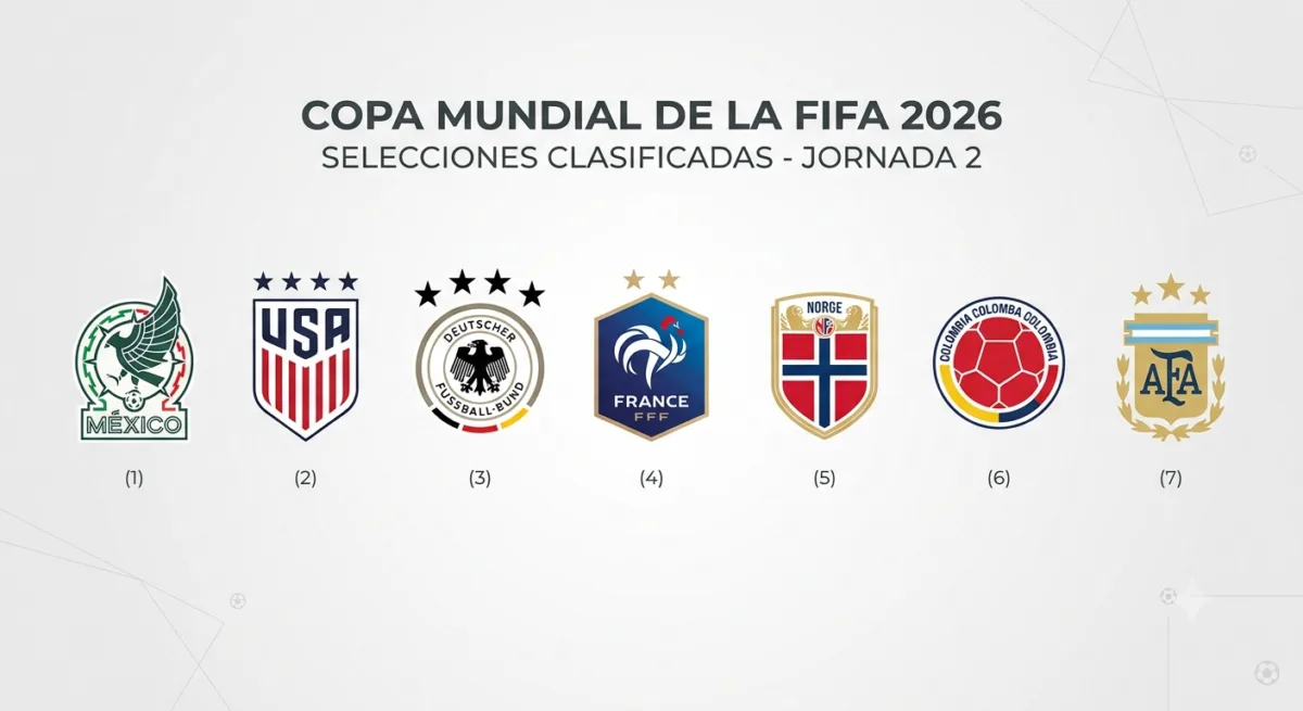 Primeros invitados a dieciseisavos de final del mundial 2026.