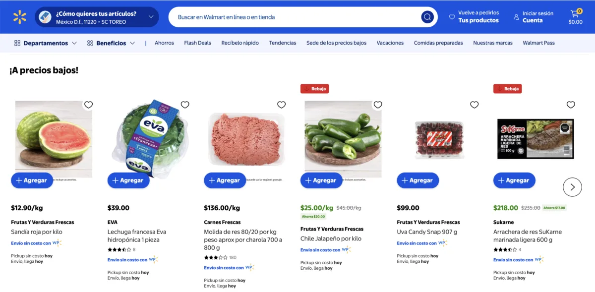 Descuento en Chile Jalapeño por kilo de $45.00 pesos a $25.00 pesos cada uno por el martes de frescura