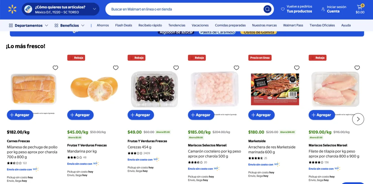 Ofertas del Martes de Frescura Walmart este 14 de julio. Llévate la sandía roja a solo 12.90 el kilo y mandarina a solo 45 pesos el kilo y más rebajas.