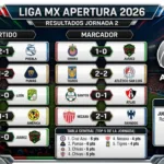 La Jornada 2 del Apertura 2026 dejó a Tijuana, Cruz Azul, Atlas y Necaxa con paso perfecto en la cima de la Liga MX. La sorpresa la dio Querétaro al remontar de último minuto a Pachuca.