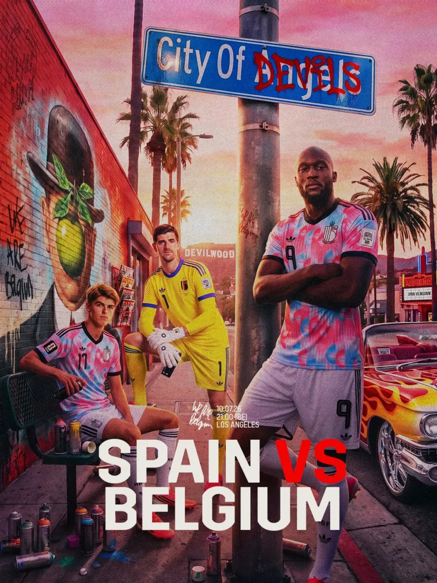 Bélgica saca poster inspirado en Grand Theft Auto VI y cambian a Ciudad de los demonios de cara al partido contra España.