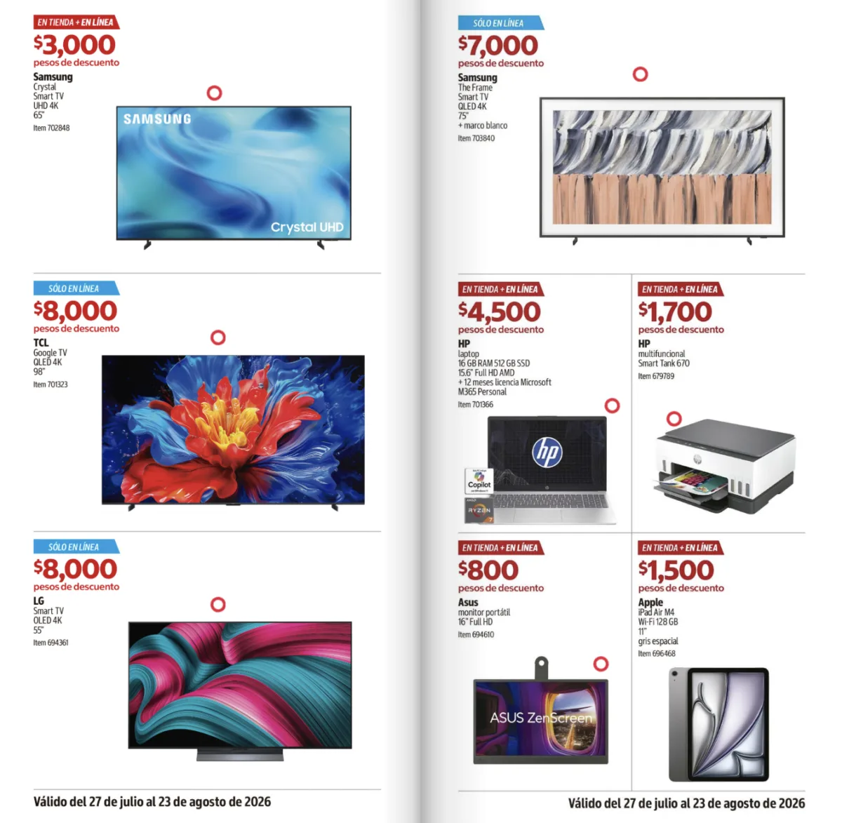 Cuponera Costco agosto 2026: pantallas, laptop HP e iPad Air con descuento.