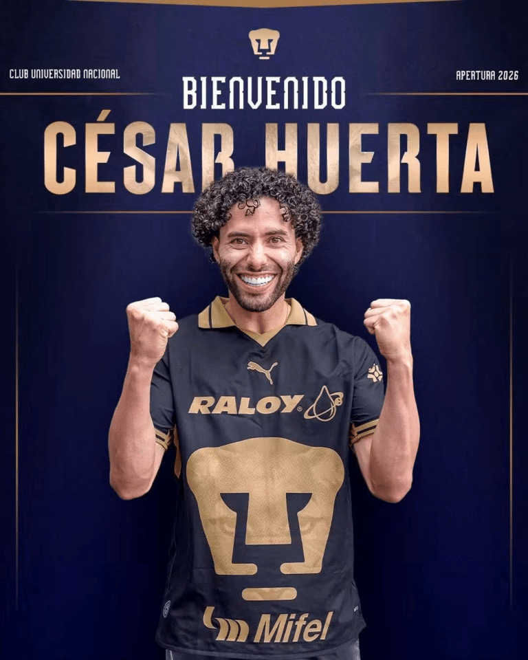 César "Chino" Huerta regresa oficialmente a los Pumas de la UNAM