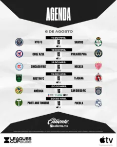 Destacan el debut histórico del América recibiendo al San Diego FC en México y la visita del campeón Cruz Azul a Philadelphia Union.