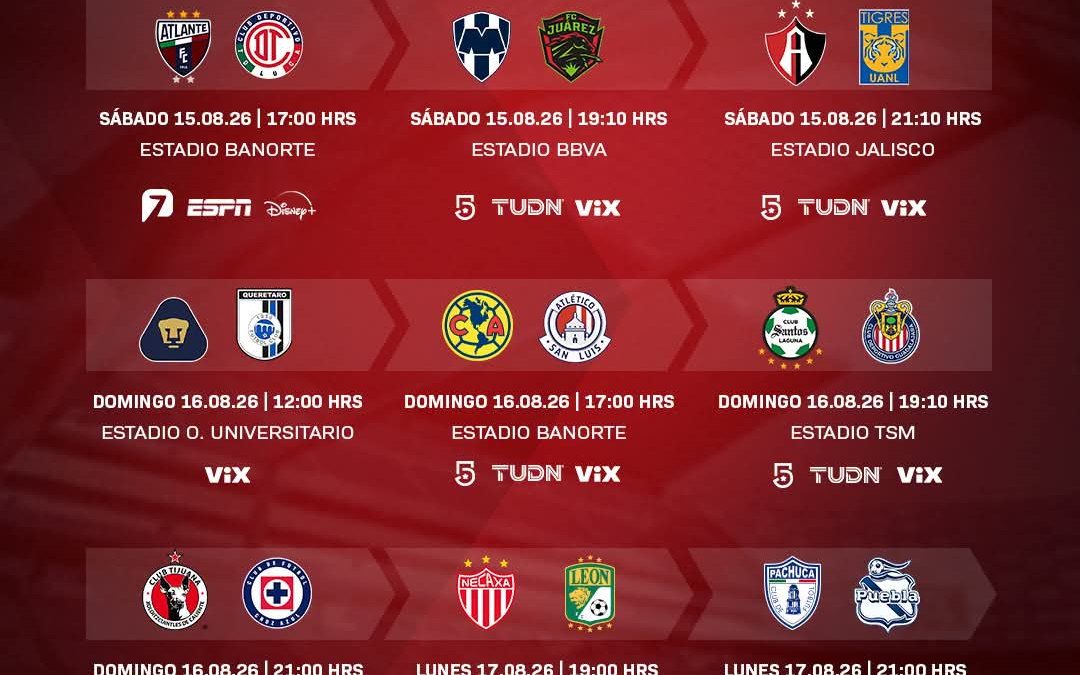 El torneo se reactivará sin el tradicional "viernes botanero" para permitir el descanso de los equipos, abriendo cartelera con el choque entre Atlante y Toluca.