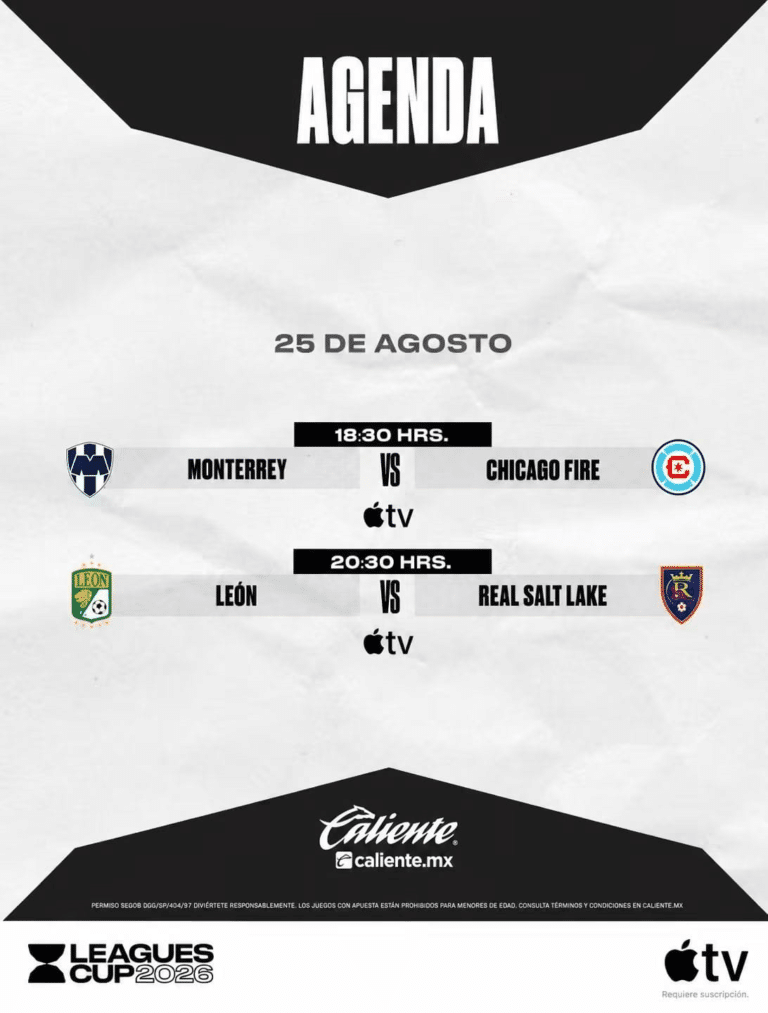 La batalla por las semifinales de la Leagues Cup 2026 arranca este martes 25 de agosto con los primeros dos choques de los cuartos de final.