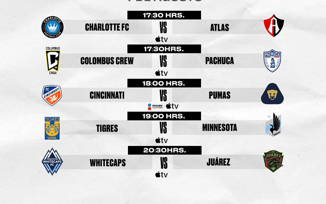 La Jornada 2 de la Leagues Cup arranca este viernes 7 de agosto de 2026 con cuatro atractivos duelos entre la Liga MX y la MLS.
