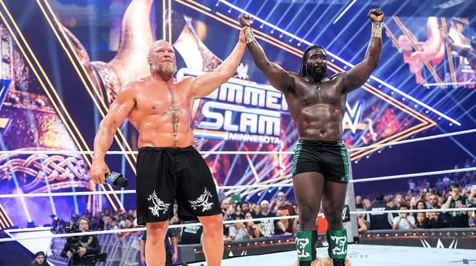 sorpresiva victoria del joven gigante Oba Femi sobre Brock Lesnar