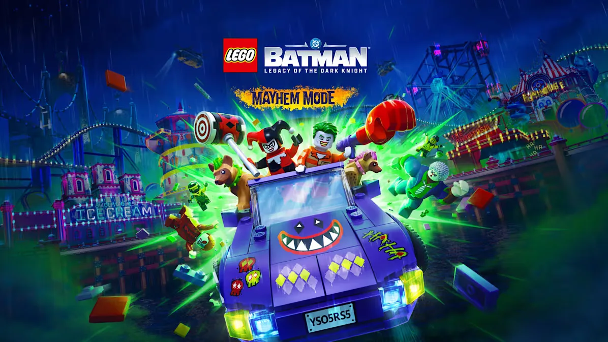 El Modo Caos de LEGO Batman: El Legado del Caballero de la Noche llega a Nintendo Switch 2 con los con los nuevos personajes jugables del Guasón y Harley Quinn.