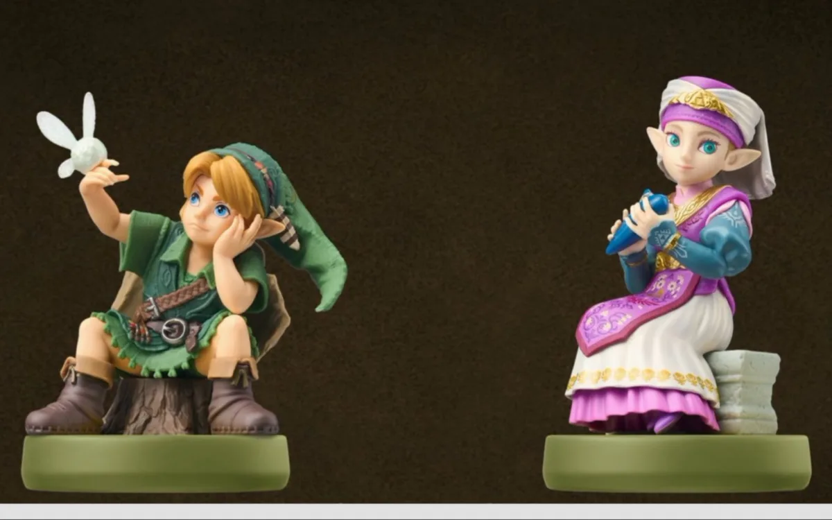 Amiibo de Young Link con Navi y de Young Zelda con la Ocarina del Tiempo