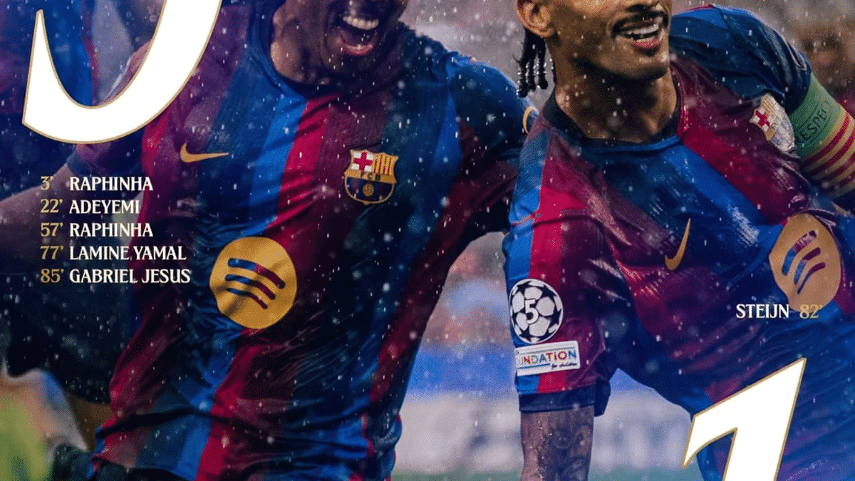 El FC Barcelona aplastó 5-1 al Feyenoord en el Spotify Camp Nou durante la Jornada 1 de la UEFA Champions League.