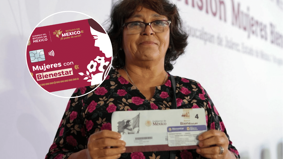 Tarjeta del Banco del Bienestar junto a un calendario que marca las fechas de pago de la Pensión Mujeres Bienestar de septiembre de 2026.