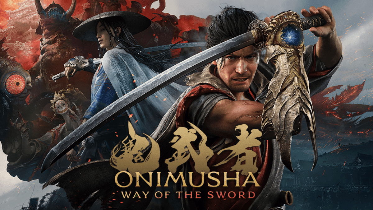 Miyamoto Musashi con el Guantelete Oni en Onimusha: Way of the Sword, con el rostro modelado en Toshiro Mifune