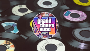 Fotografía de un disco de vinilo con el logotipo de Grand Theft Auto VI junto a billetes de pesos mexicanos, ilustrando el cálculo de su costo en México.