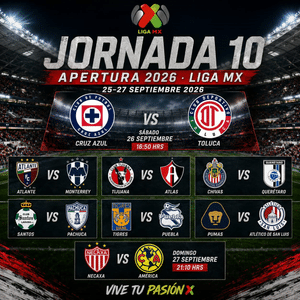 La Jornada 10 del Apertura 2026 se jugará de forma inédita durante la Fecha FIFA, dejando una Liga MX mermada con 28 bajas oficiales debido a las convocatorias internacionales.