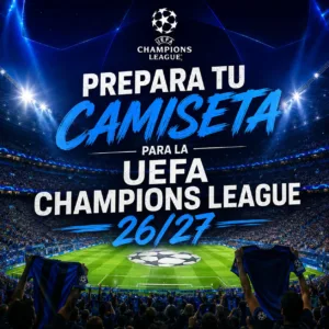 El catálogo incluye indumentarias de equipos como Real Madrid, Barcelona, PSG, Manchester City, Liverpool y FC Porto en tiendas autorizadas.