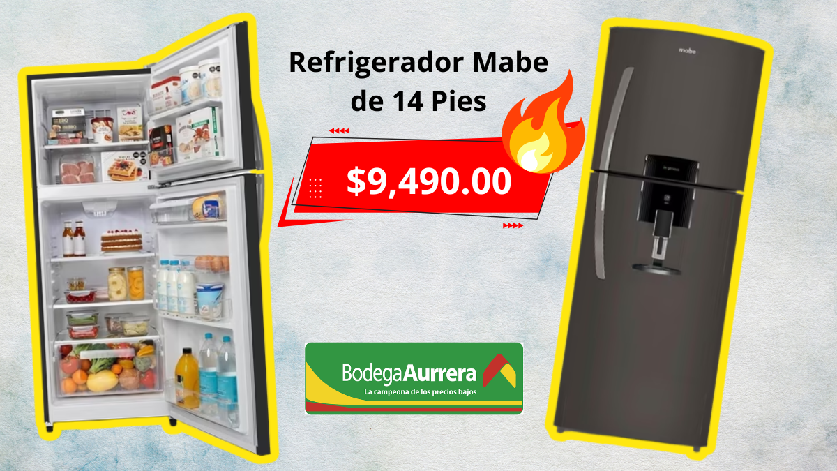 Refrigerador Mabe Más Vendido baja a $9,490 pesos en Bodega Aurrera.