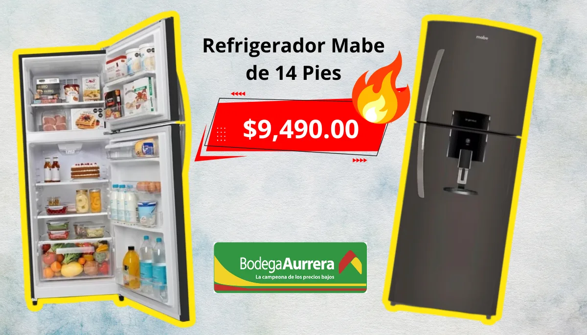Refrigerador Mabe Más Vendido baja a $9,490 pesos en Bodega Aurrera.