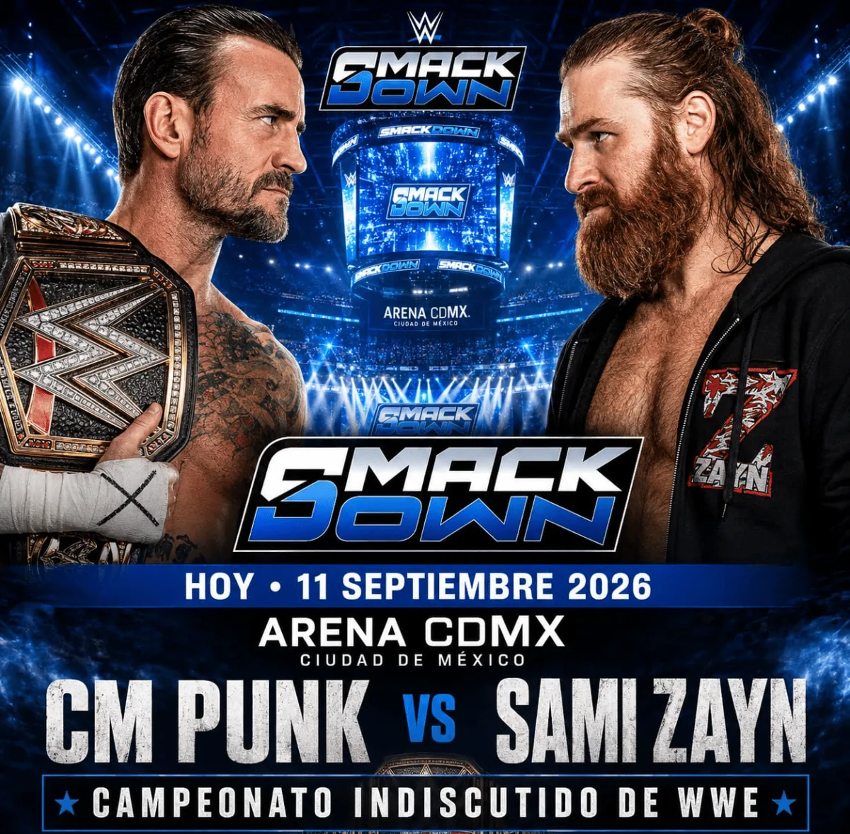 WWE SmackDown regresa a la Arena CDMX este viernes 11 de septiembre de 2026 tras 15 años de ausencia en televisión mexicana.