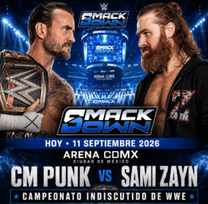 WWE SmackDown regresa a la Arena CDMX este viernes 11 de septiembre de 2026 tras 15 años de ausencia en televisión mexicana.
