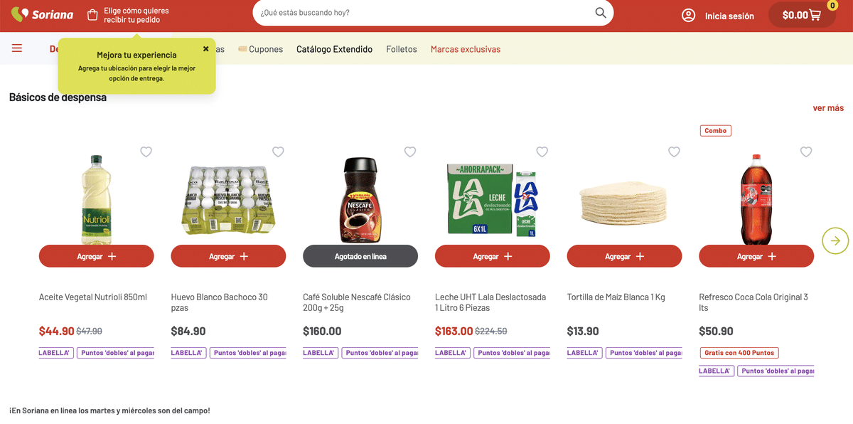 Básicos de despensa del Martes y Miércoles del Campo de Soriana del 22 y 23 de septiembre con leche Lala a $163 pesos